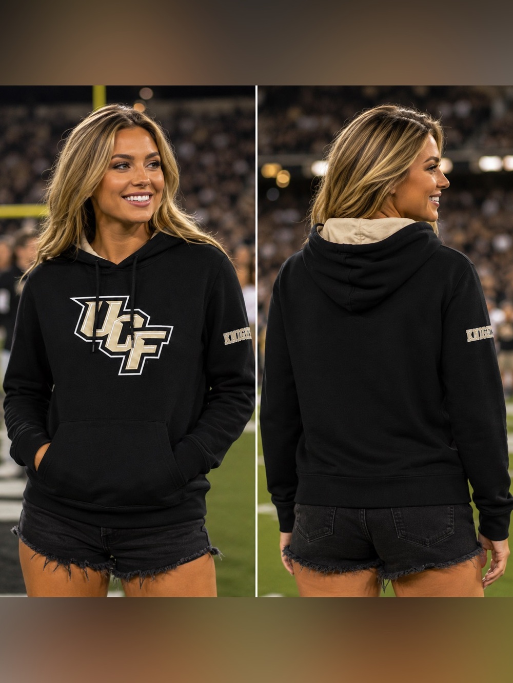 🆕 NWT Colosseum UCF Knights Big Logo Pullover Hoodie Women’s Medium Black